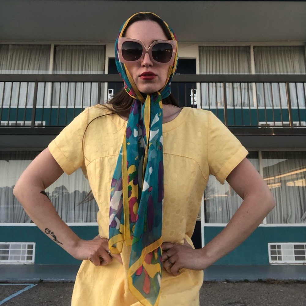 Yellow Short Sleeve Mod Style Mini Dress